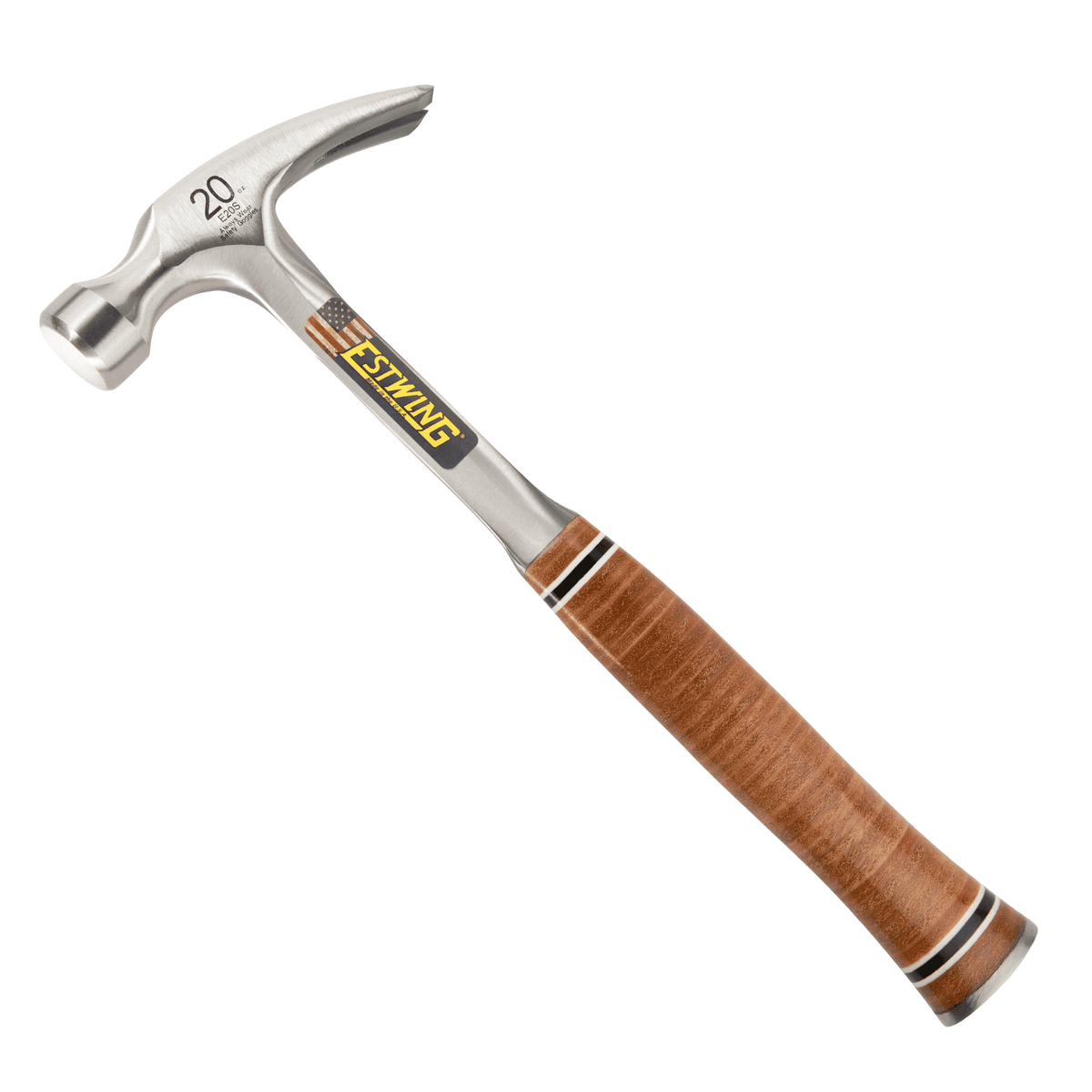 Estwing Straight Claw Hammer Leather Handle - One Piece Forged Steel