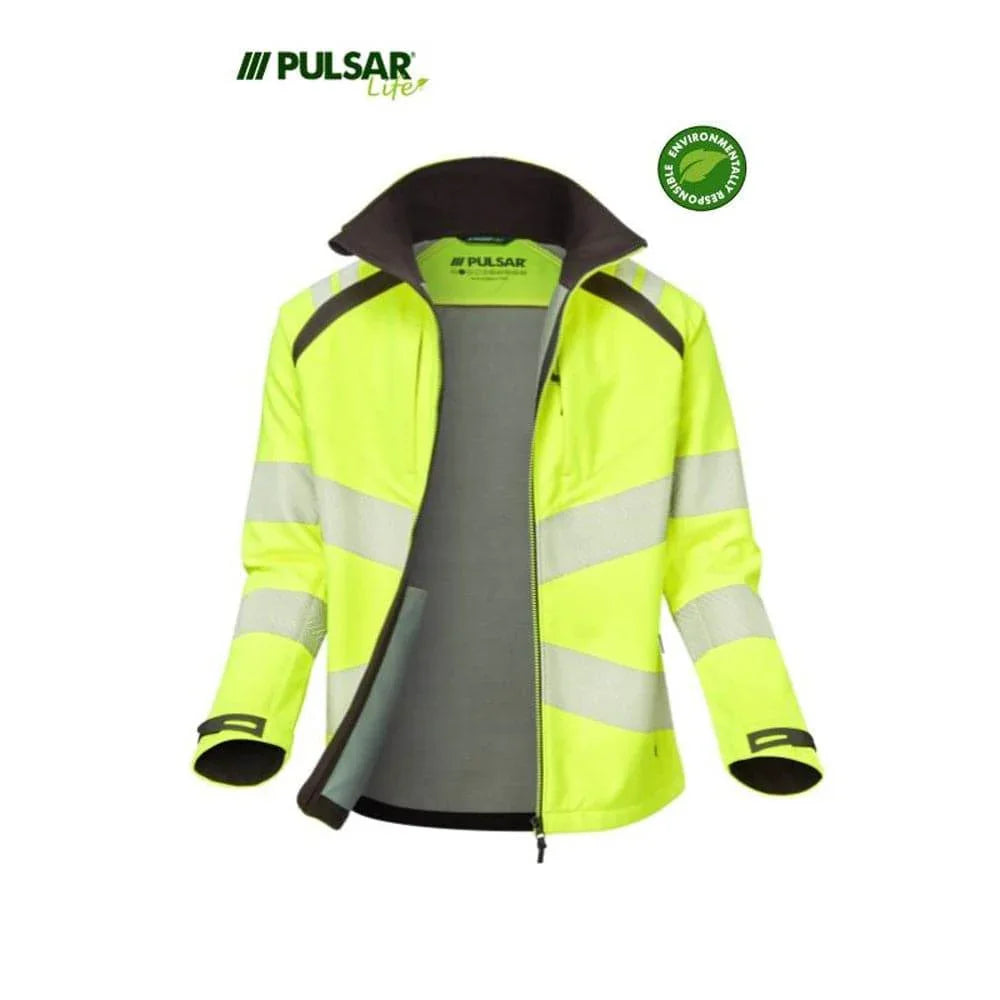 PULSAR® LIFE LFE965 GRS Women's Waterproof Hi-Vis Softshell Jacket Yellow