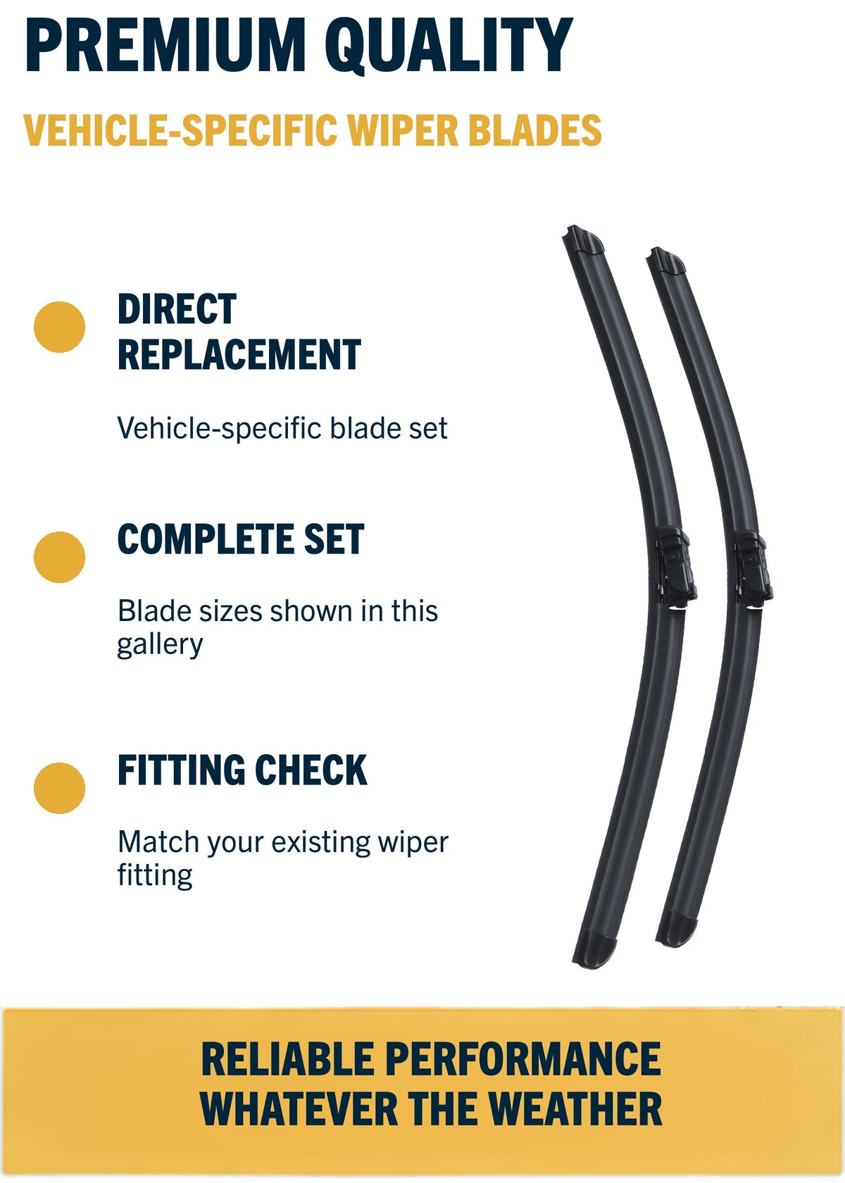 FORD TRANSIT CUSTOM Van Apr 2012 Onwards Wiper Blade Kit