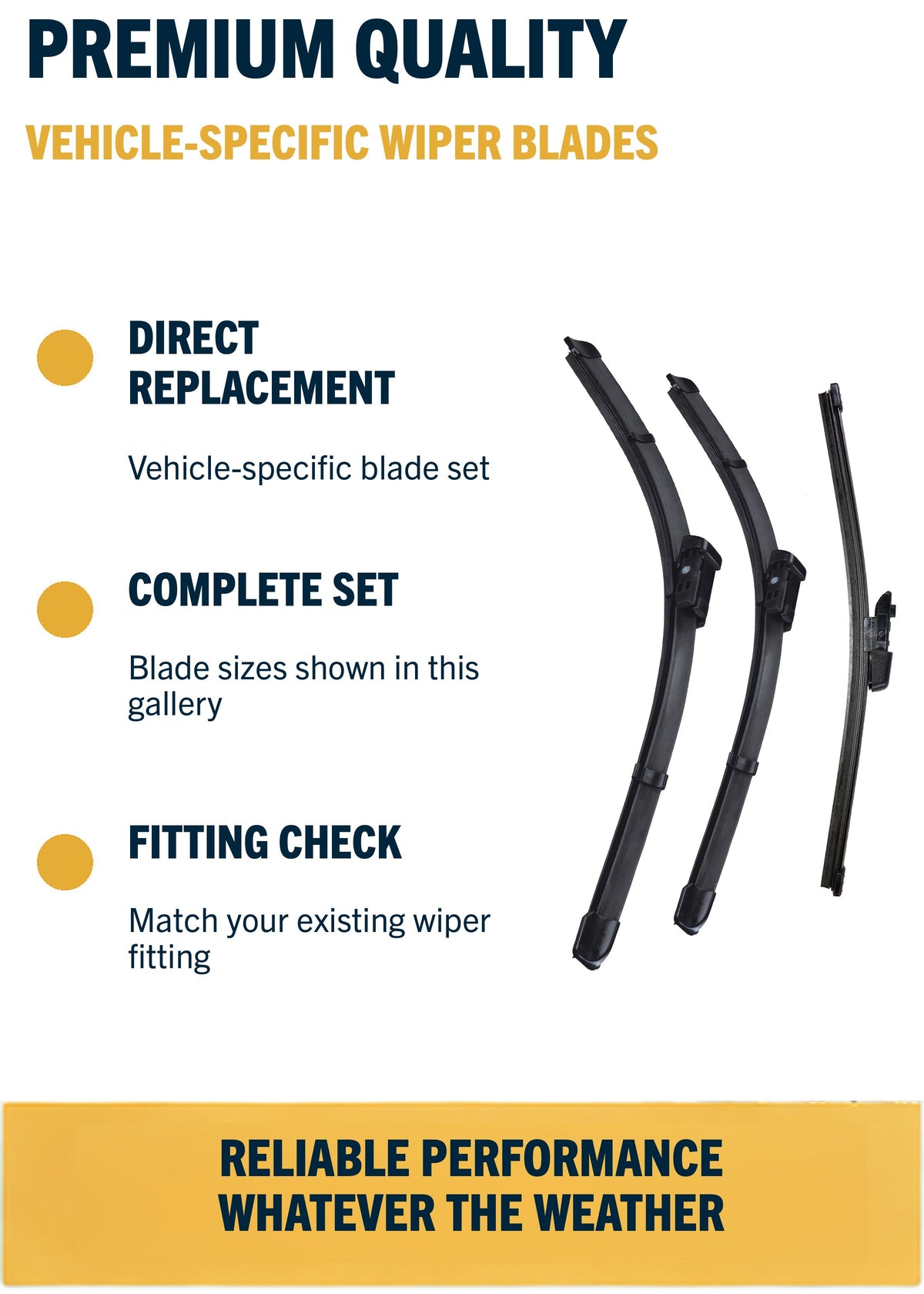 VW GOLF MK7 Hatchback Oct 2012 to Nov 2020 Wiper Blade Set