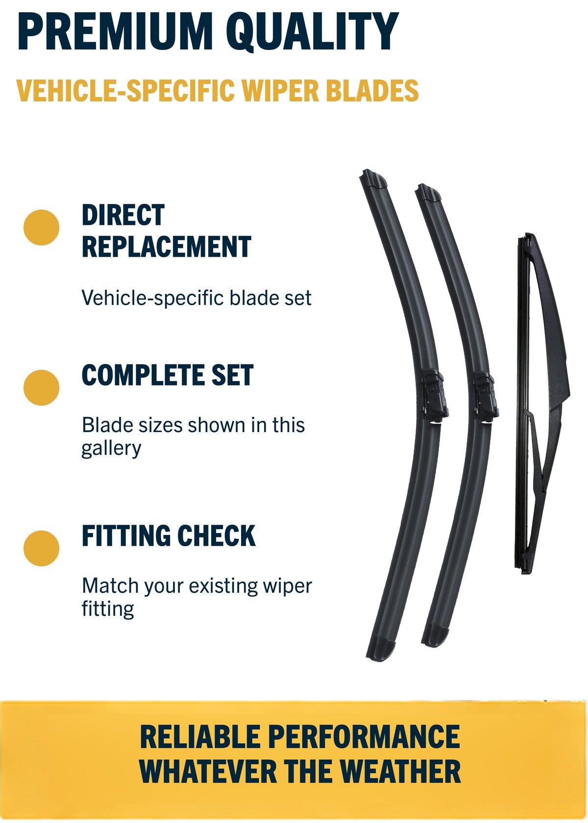 FIAT 500 Hatchback Oct 2007 Onwards Wiper Blade Set