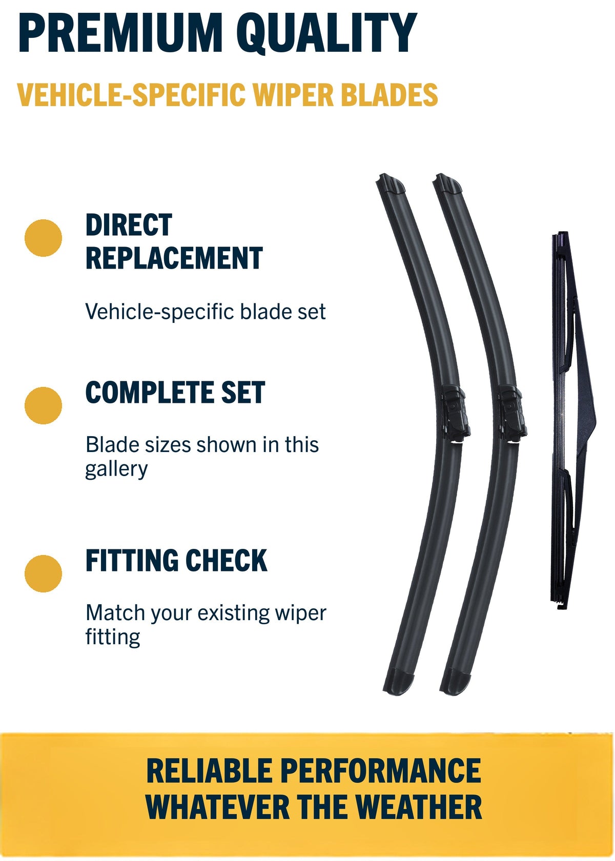 FORD FOCUS MK3 Hatchback Feb 2011 to Dec 2018 Wiper Blade Set